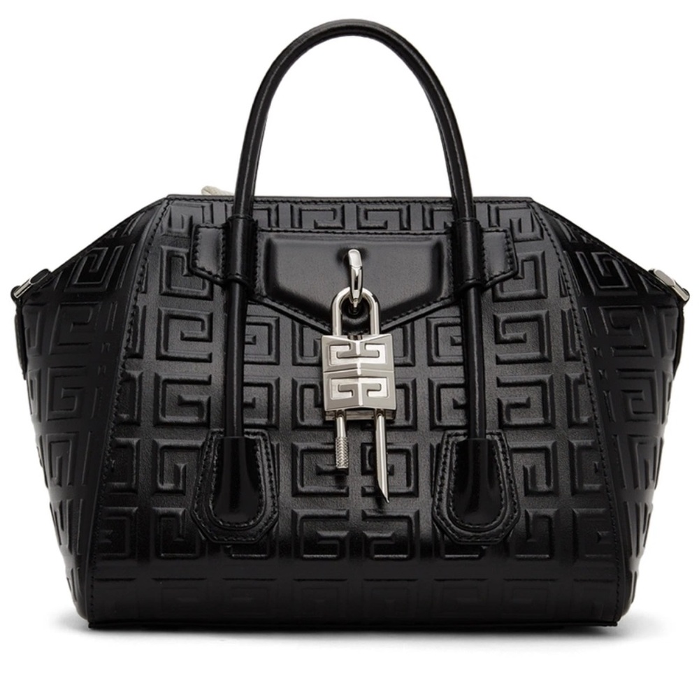 Givenchy Black Embossed Antigona Small Satchel